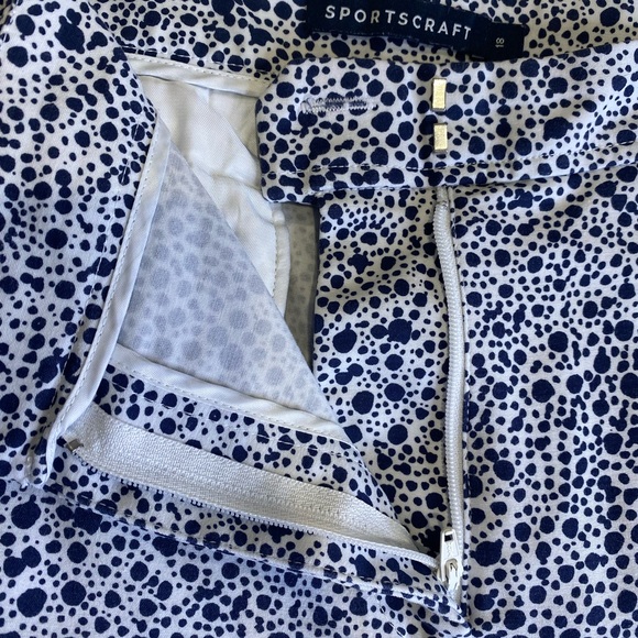 Womens Sportscraft cropped Capri cotton pants size 18 pockets white navy - Picture 8 of 9